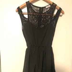 Black Lace-Top Romper